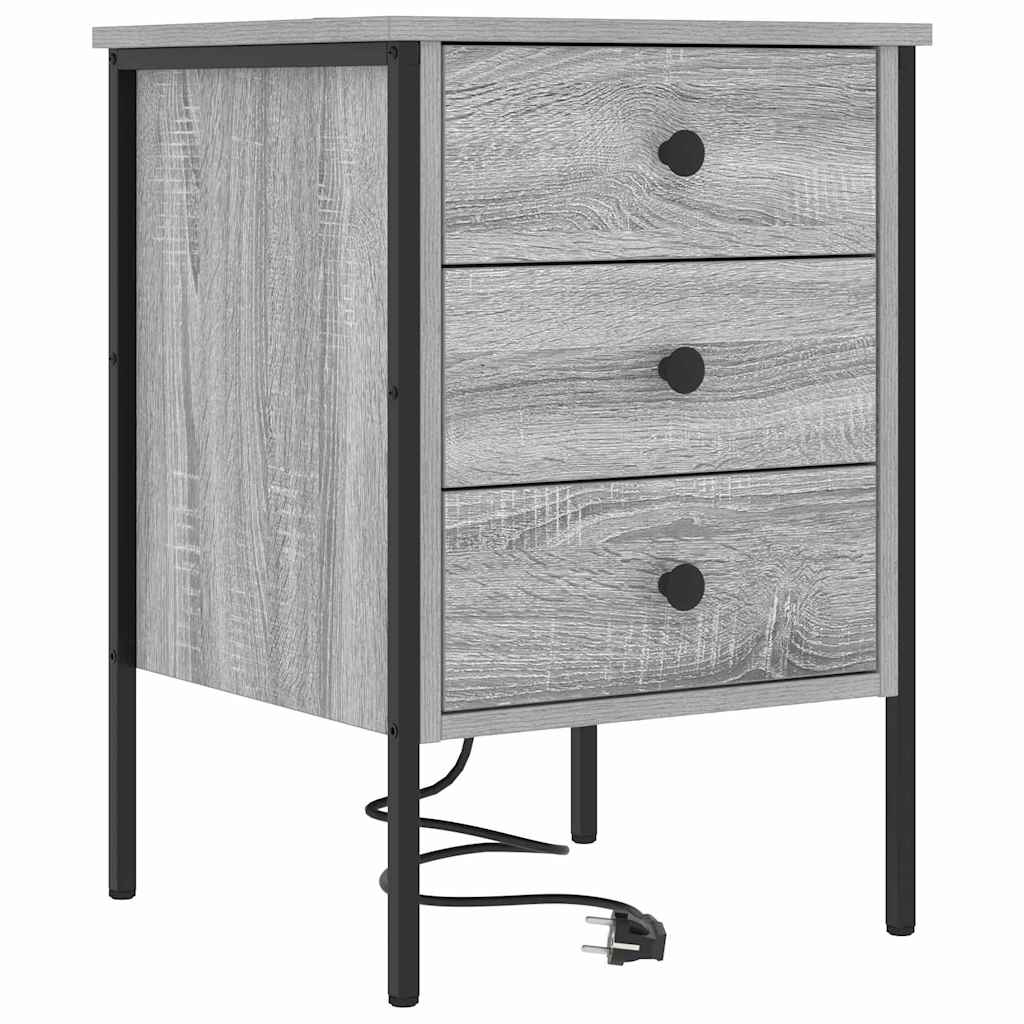 Bedside Cabinet with Drawer 2 pcs Grey sonoma 42 x 41 x 61 cm