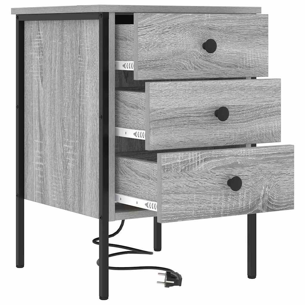 Bedside Cabinet with Drawer 2 pcs Grey sonoma 42 x 41 x 61 cm