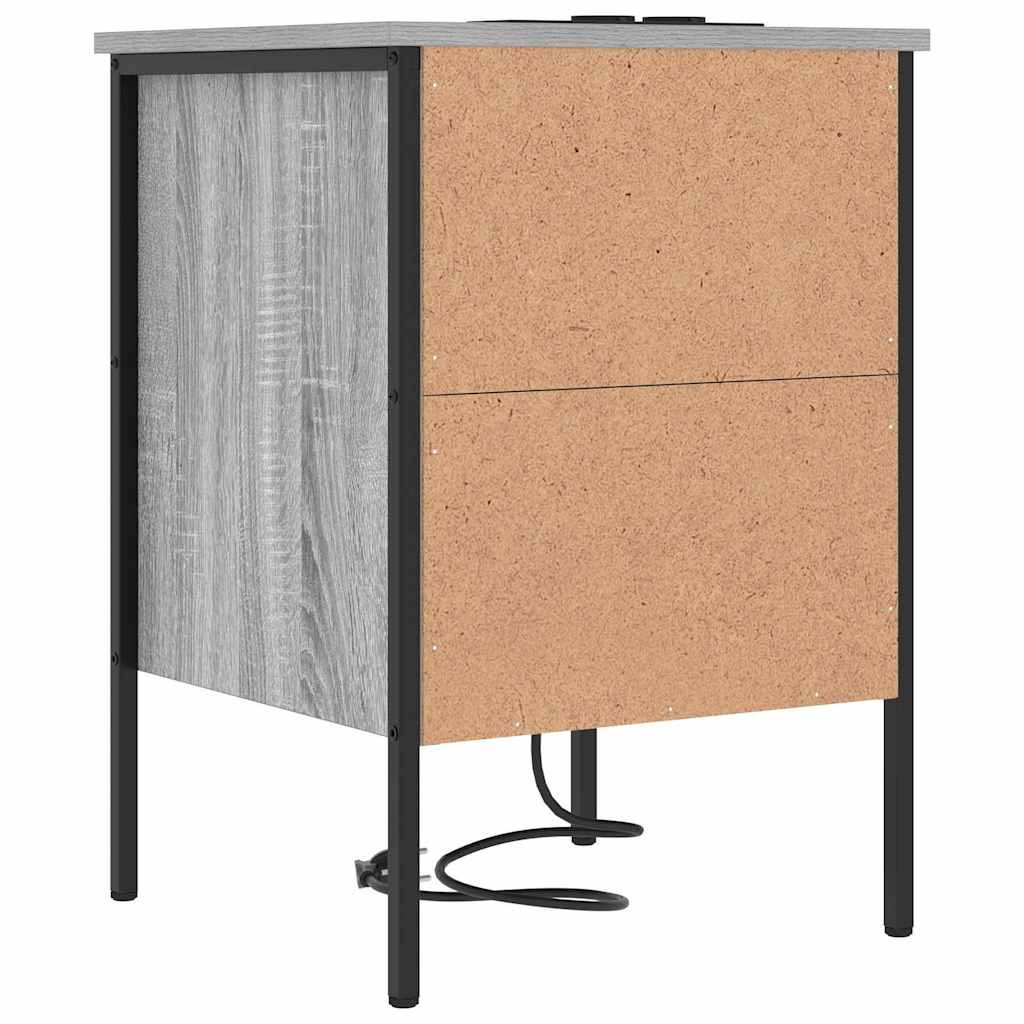 Bedside Cabinet with Drawer 2 pcs Grey sonoma 42 x 41 x 61 cm