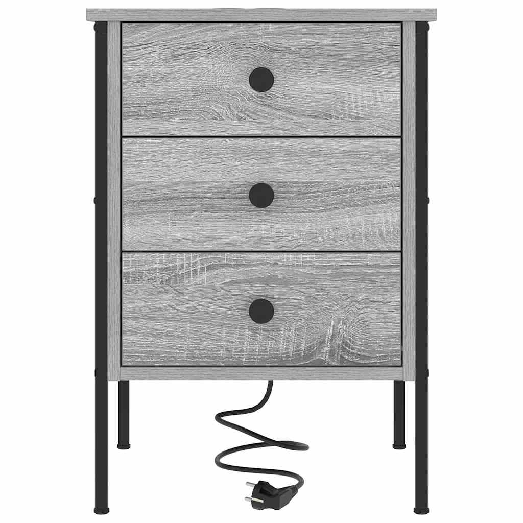 Bedside Cabinet with Drawer 2 pcs Grey sonoma 42 x 41 x 61 cm