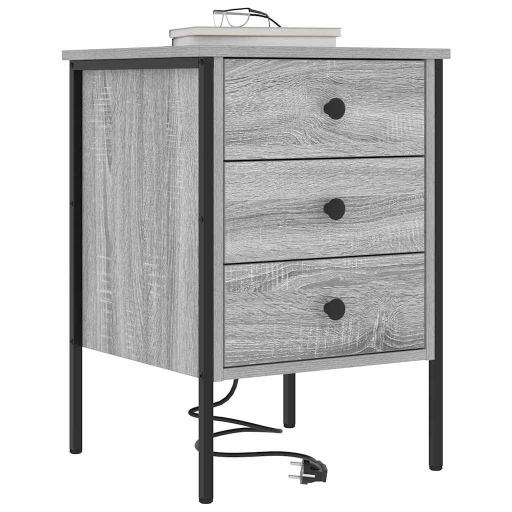 Bedside Cabinet with Drawer 2 pcs Grey sonoma 42 x 41 x 61 cm