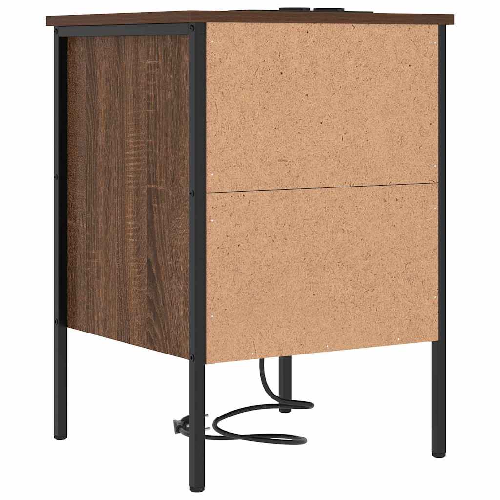 Bedside Cabinet 2 pcs Brown oak 42 x 41 x 61 cm Engineered wood