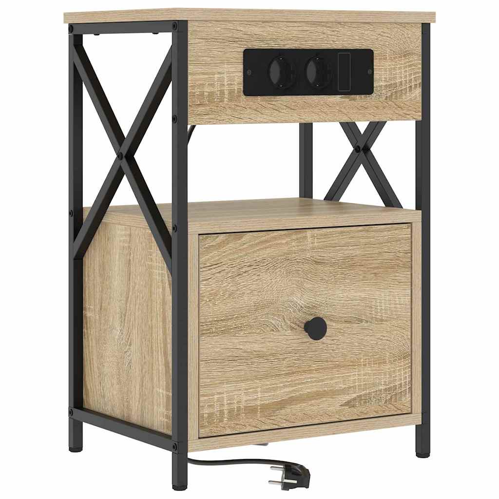 Bedside Cabinet Sonoma oak 40 x 31 x 60 cm Engineered wood