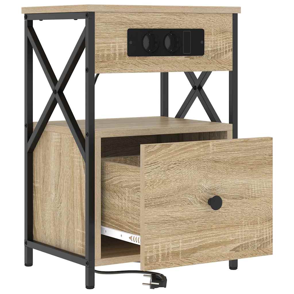 Bedside Cabinet Sonoma oak 40 x 31 x 60 cm Engineered wood