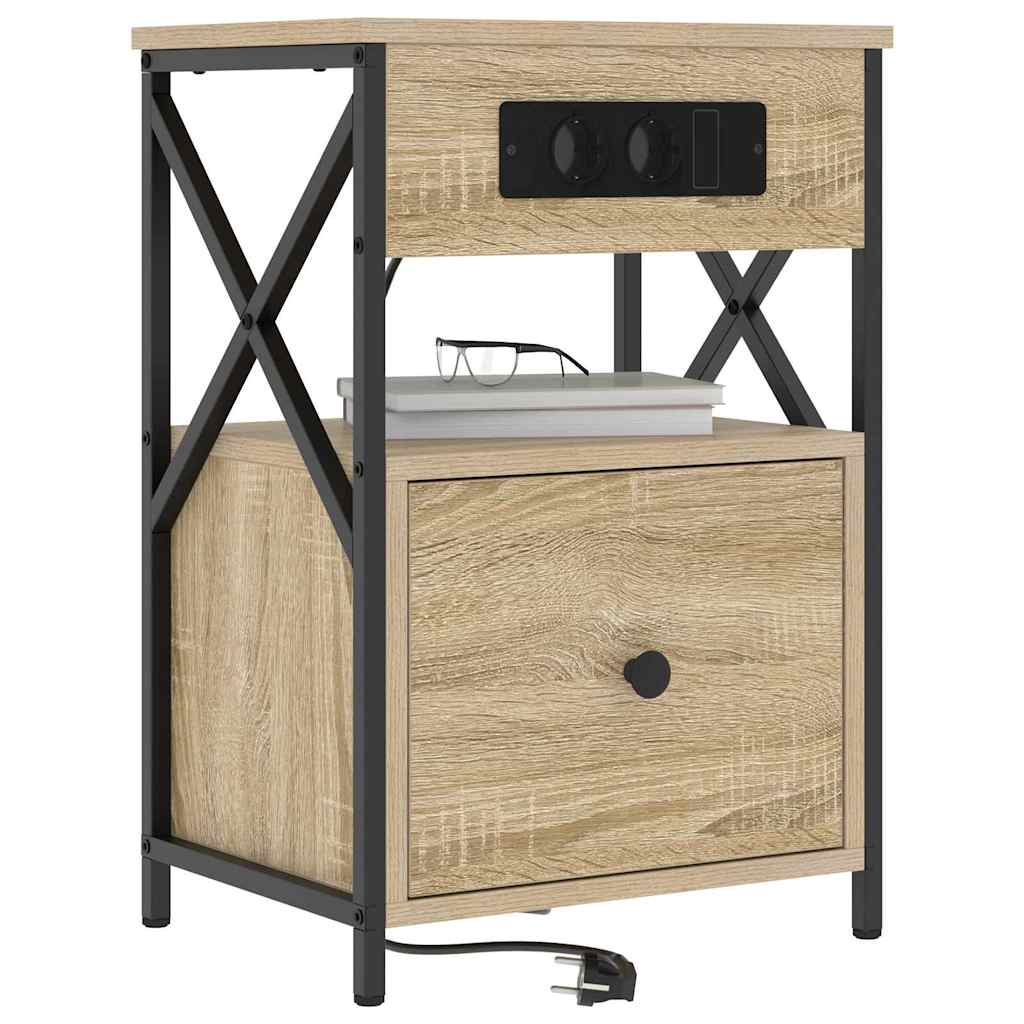 Bedside Cabinet Sonoma oak 40 x 31 x 60 cm Engineered wood