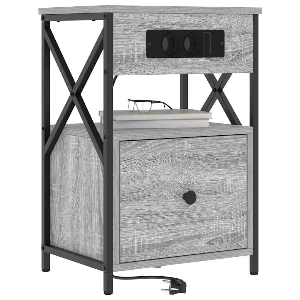 Bedside Cabinet with Drawer 2 pcs Grey sonoma 40 x 31 x 60 cm