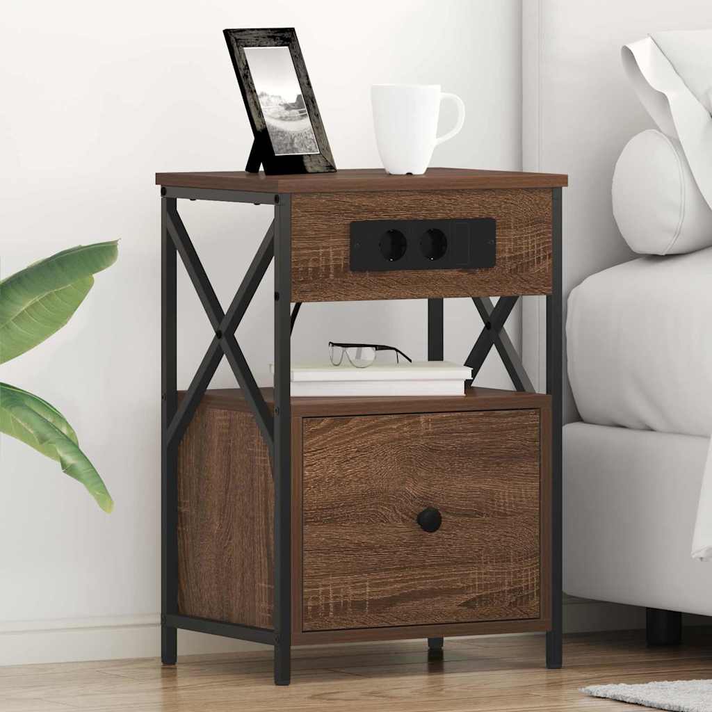 Bedside Cabinet 2 pcs Brown oak 40 x 31 x 60 cm Engineered wood