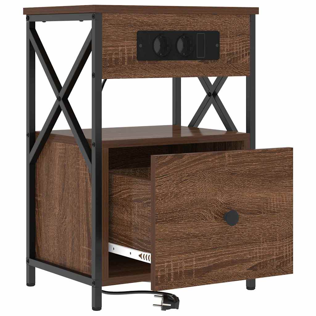 Bedside Cabinet 2 pcs Brown oak 40 x 31 x 60 cm Engineered wood
