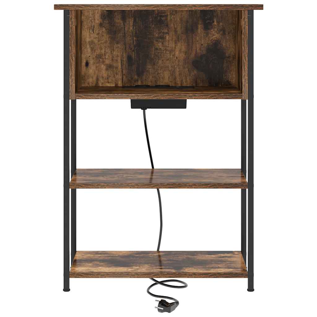 Bedside Cabinet Smoked oak 55 x 31 x 76 cm Engineered wood