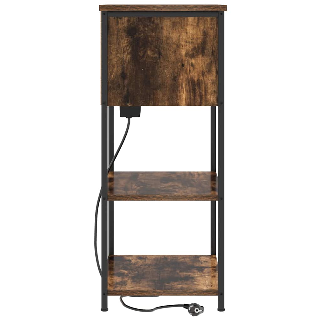 Bedside Cabinet Smoked oak 55 x 31 x 76 cm Engineered wood