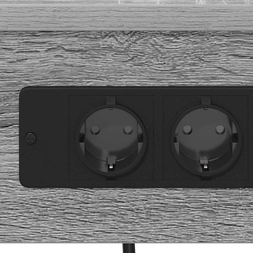 Bedside Cabinet with Charging Station with Shelf Grey sonoma