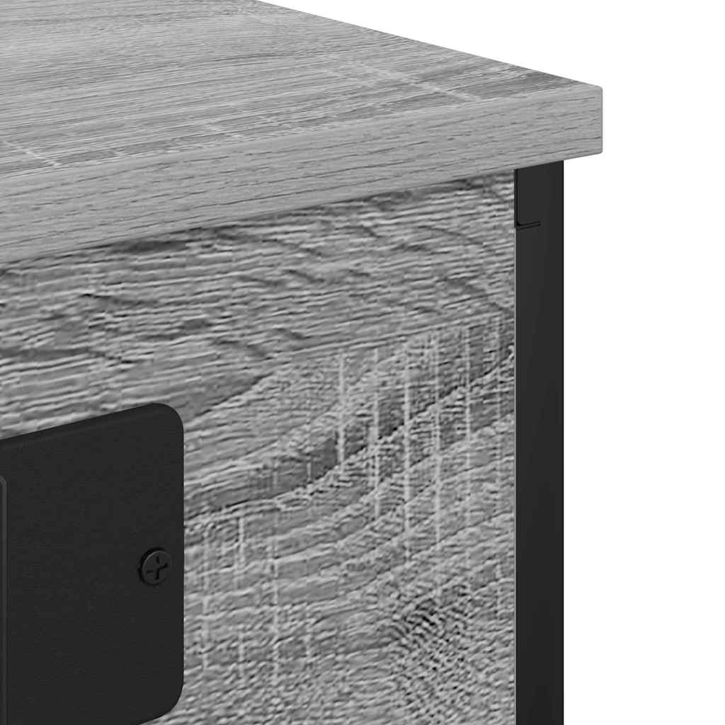 Bedside Cabinet with Shelf 2 pcs Grey sonoma 41 x 31 x 76 cm