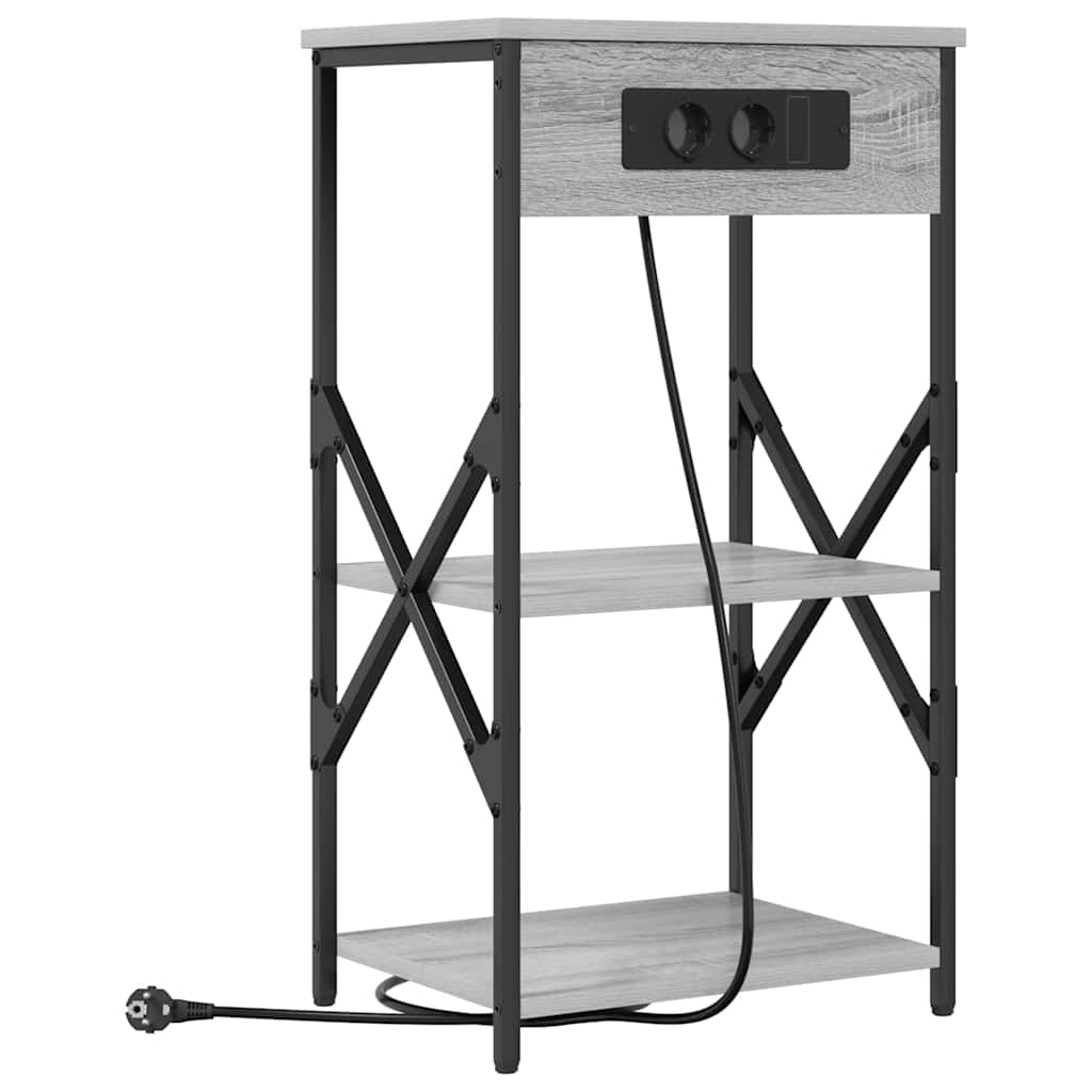 Bedside Cabinet with Shelf 2 pcs Grey sonoma 41 x 31 x 76 cm