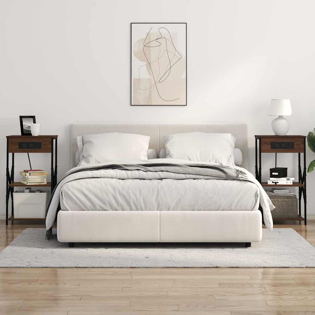 Bedside Cabinet 2 pcs Brown oak 41 x 31 x 76 cm Engineered wood