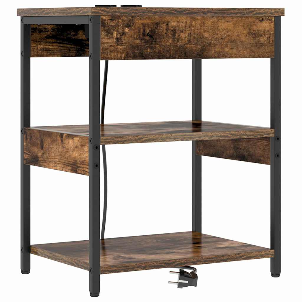 Bedside Cabinet Smoked oak Engineered wood