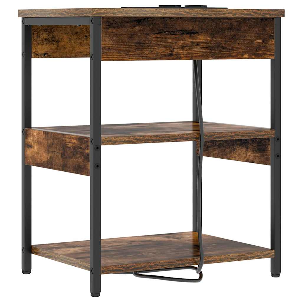 Bedside Cabinet Smoked oak Engineered wood