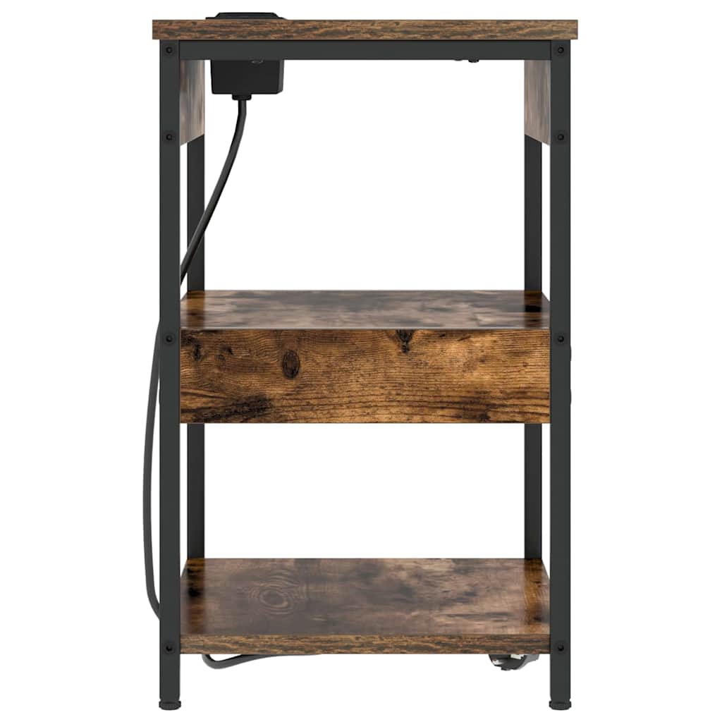 Bedside Cabinet Smoked oak Engineered wood