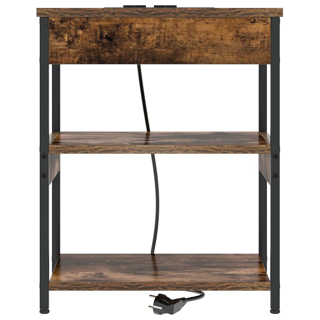 Bedside Cabinet 2 pcs Smoked oak Engineered wood