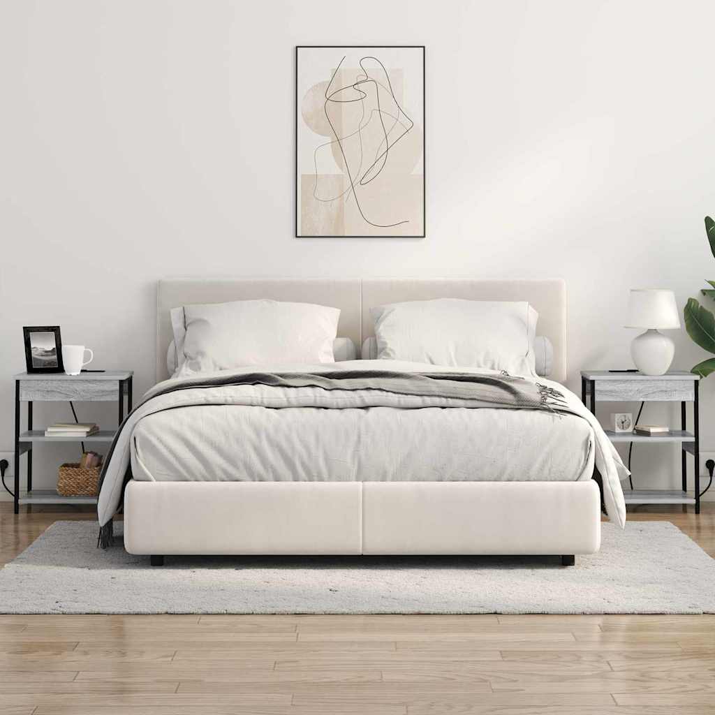 Bedside Cabinet 2 pcs Grey sonoma Engineered wood