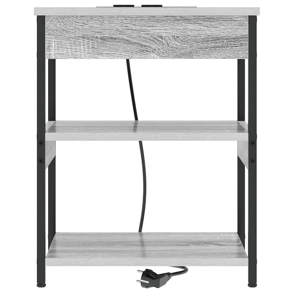 Bedside Cabinet 2 pcs Grey sonoma Engineered wood