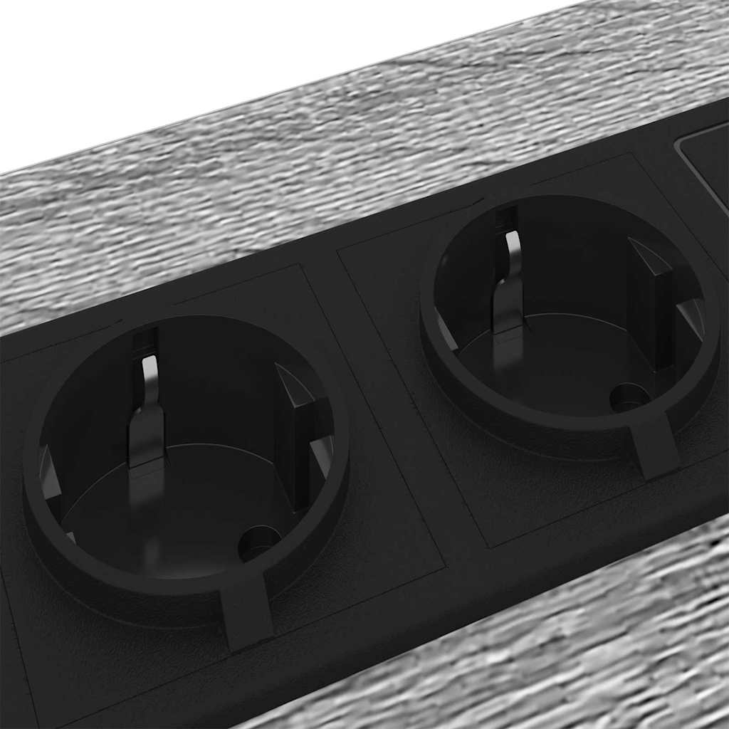 Bedside Cabinet with Charging Station with Shelf Grey sonoma