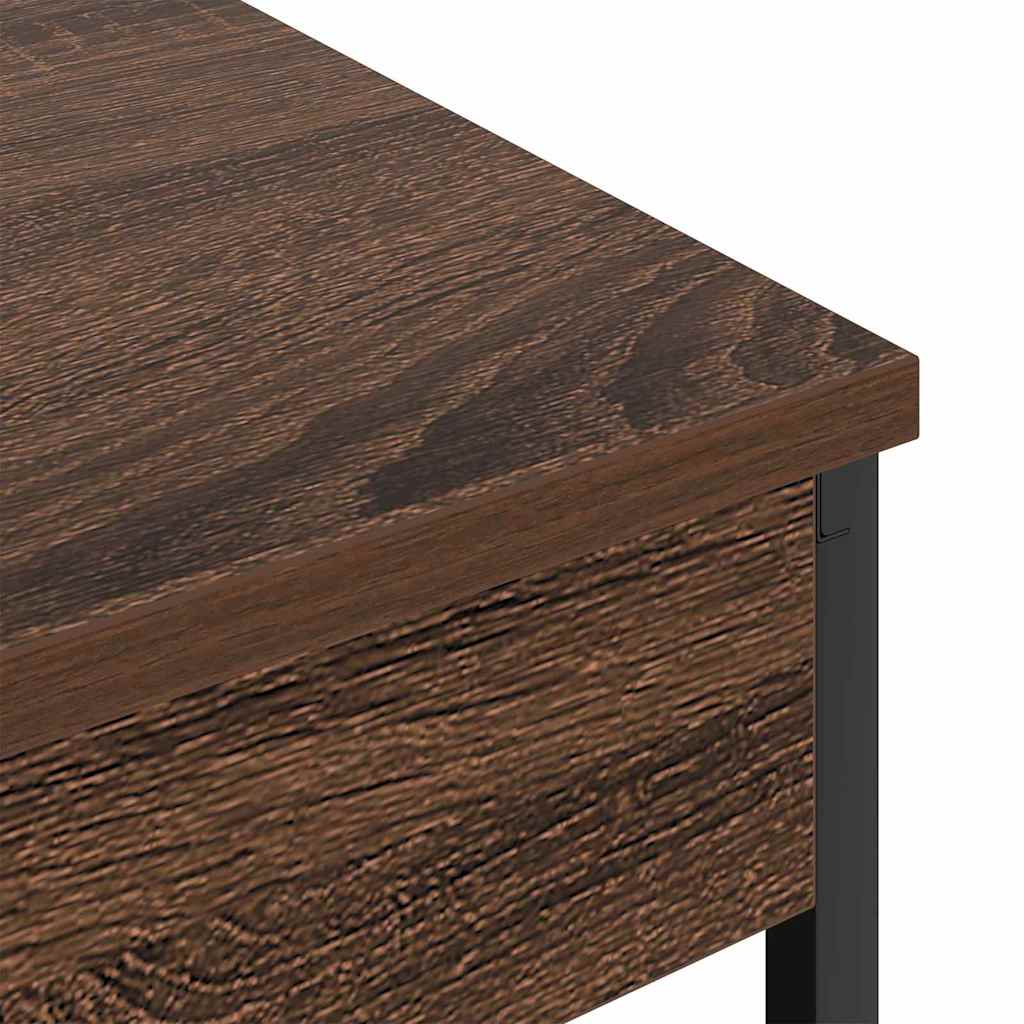 Bedside Cabinet with Charging Station Brown oak Engineered Wood