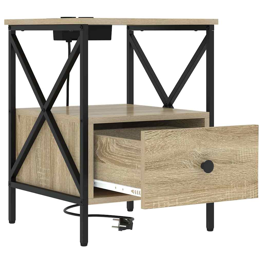 Bedside Cabinet Sonoma oak 41.5 x 40.5 x 55 cm Engineered wood