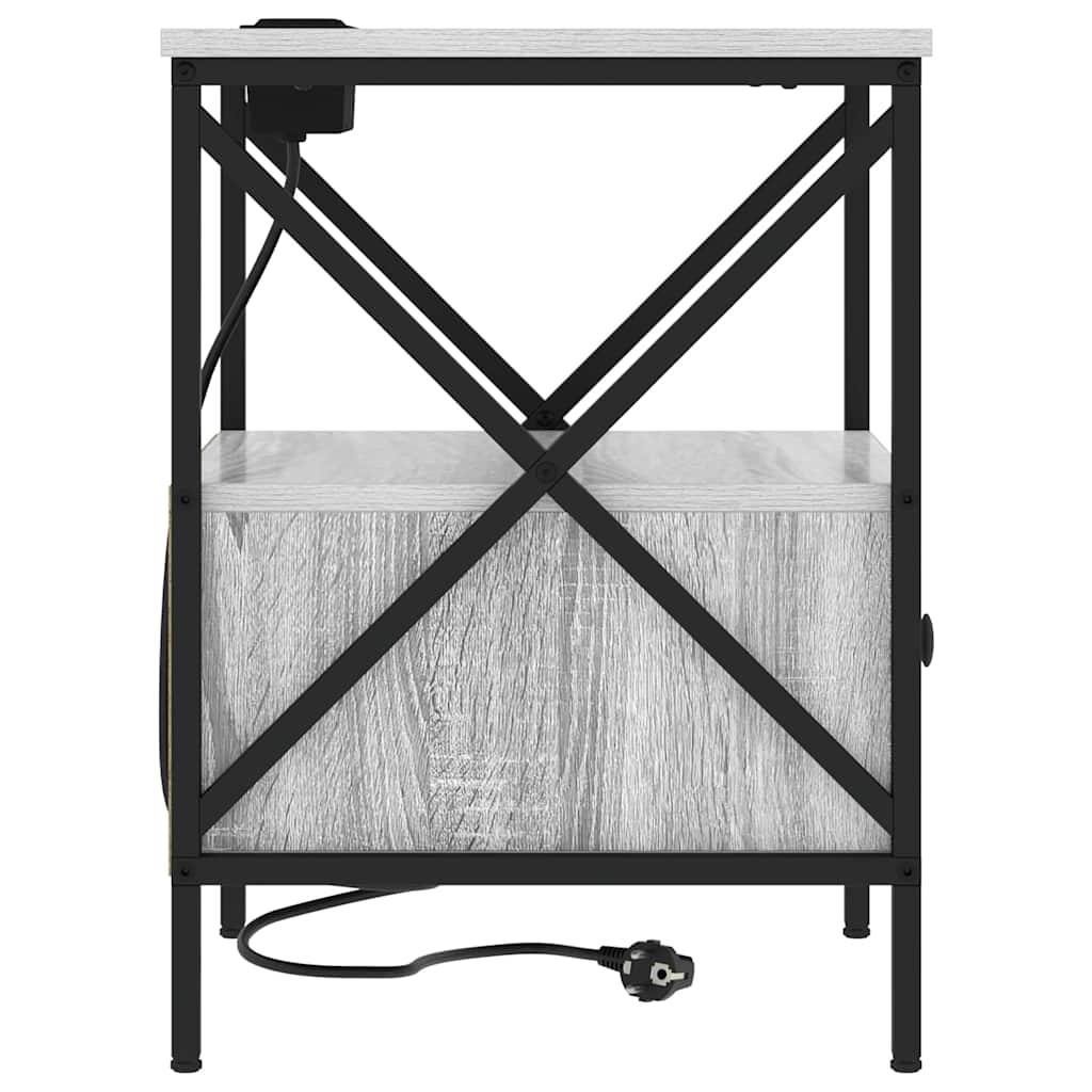 Bedside Cabinet Grey sonoma 41.5 x 40.5 x 55 cm Engineered wood