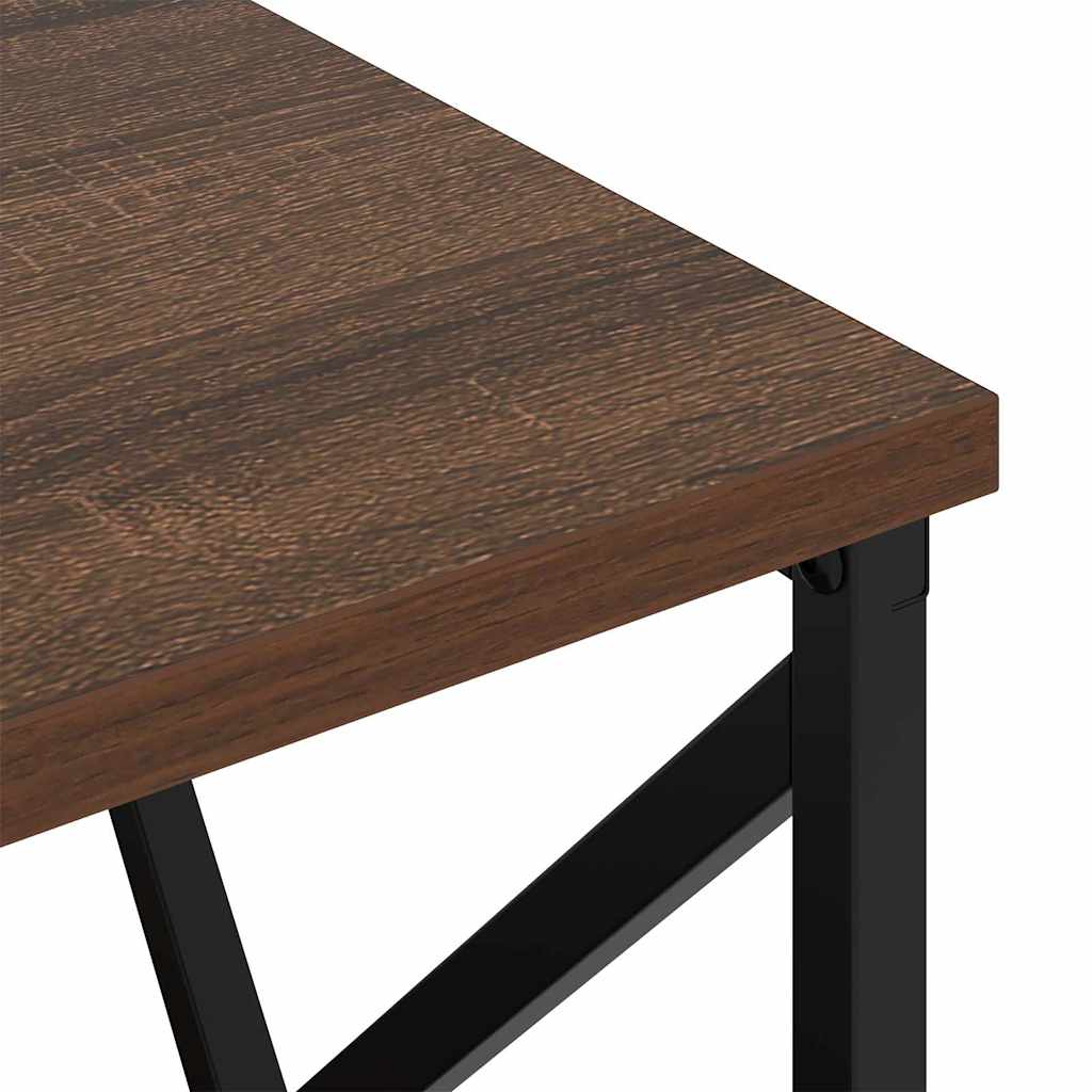 Bedside Cabinet with Charging Station Brown oak Engineered Wood