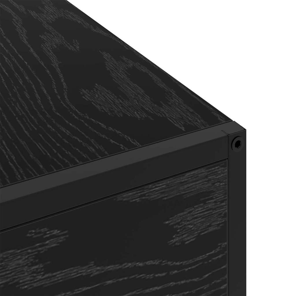 Bedside Cabinet Black oak 40 x 27 x 76 cm Engineered wood