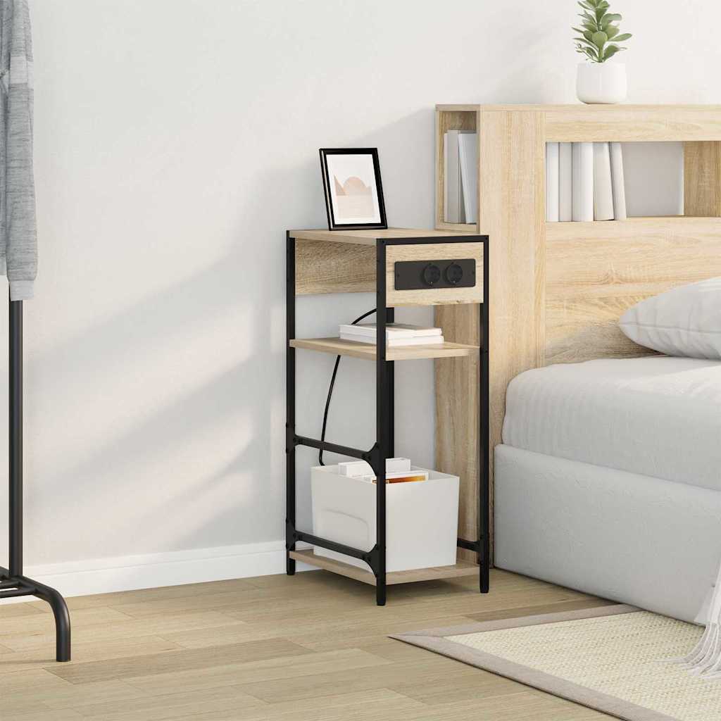 Bedside Cabinet Sonoma oak 40 x 27 x 76 cm Engineered wood