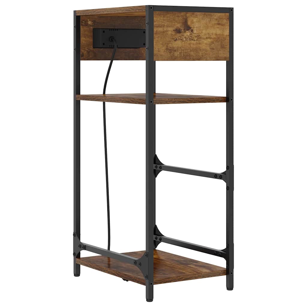 Bedside Cabinet Smoked oak 40 x 27 x 76 cm Engineered wood