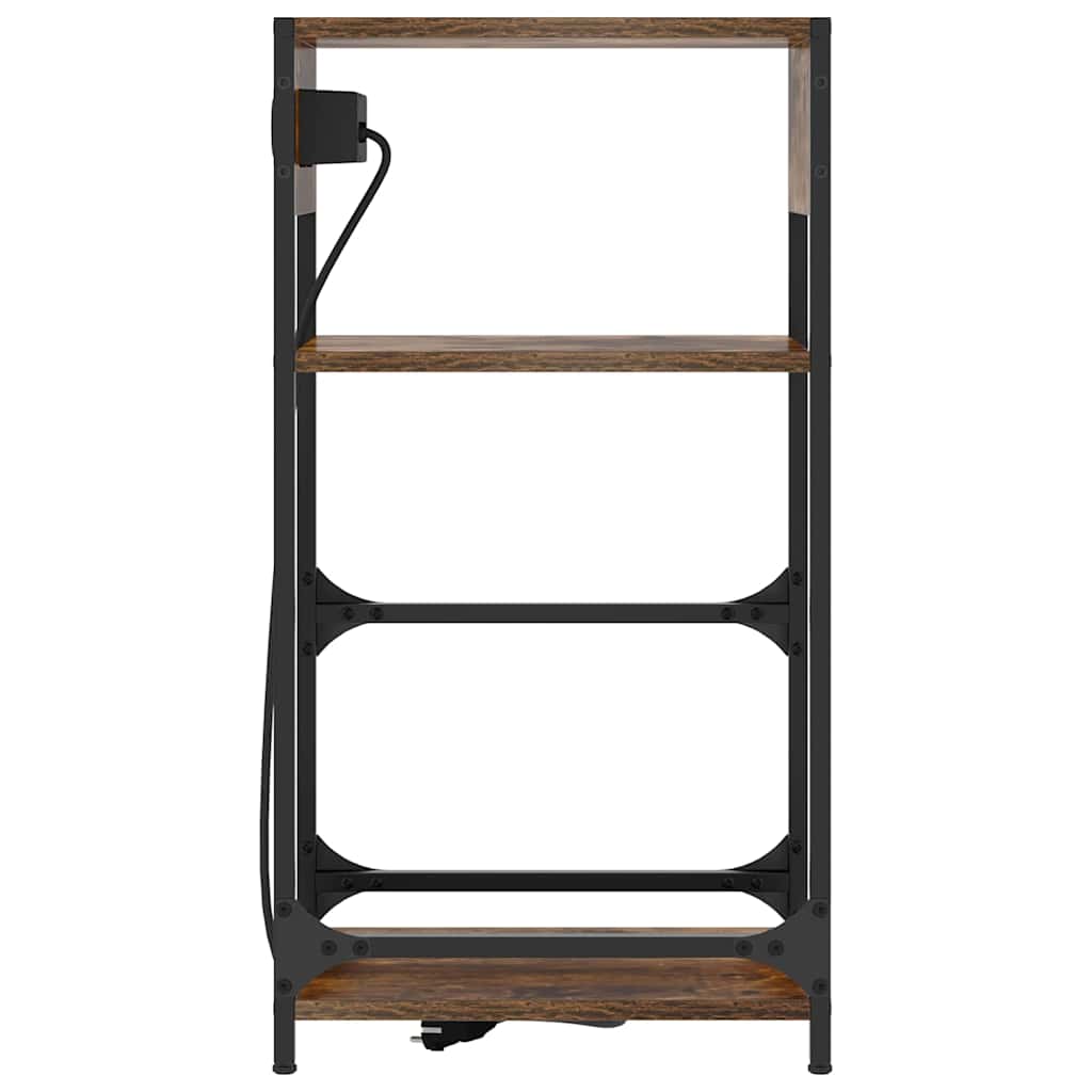 Bedside Cabinet Smoked oak 40 x 27 x 76 cm Engineered wood