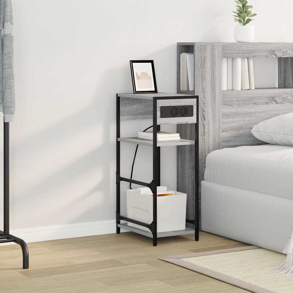 Bedside Cabinet Grey sonoma 40 x 27 x 76 cm Engineered wood