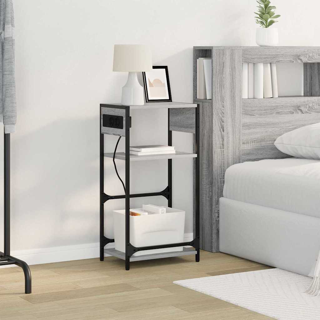 Bedside Cabinet Grey sonoma 40 x 27 x 76 cm Engineered wood