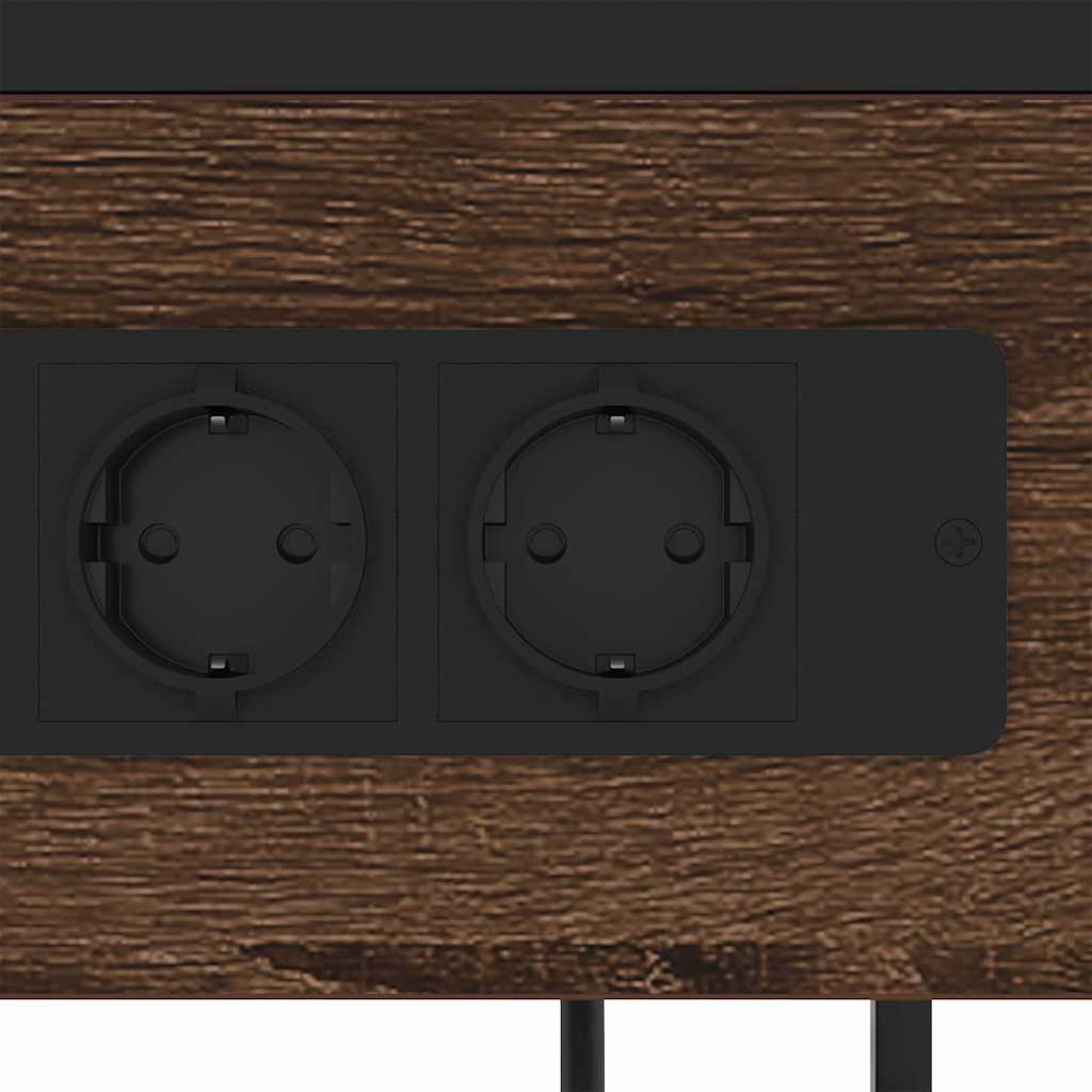 Bedside Cabinet Brown oak 40 x 27 x 76 cm Engineered wood