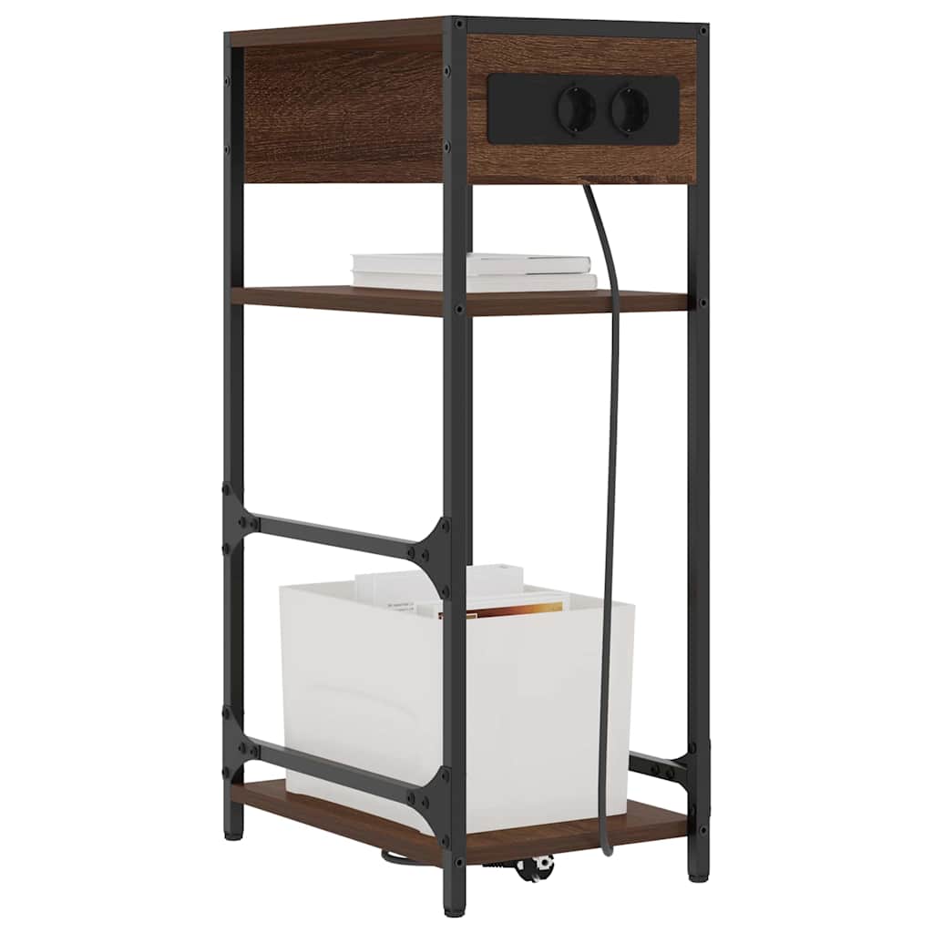 Bedside Cabinet Brown oak 40 x 27 x 76 cm Engineered wood