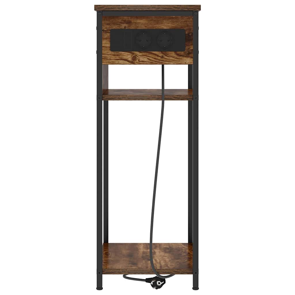 Bedside Cabinet Smoked oak 41 x 28 x 76 cm Engineered wood