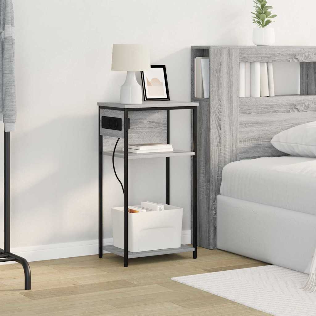 Bedside Cabinet Grey sonoma 41 x 28 x 76 cm Engineered wood