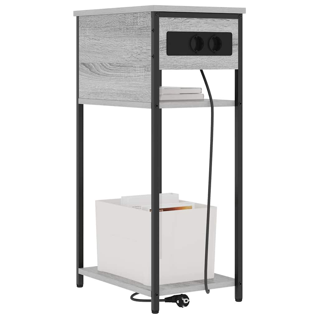 Bedside Cabinet Grey sonoma 41 x 28 x 76 cm Engineered wood