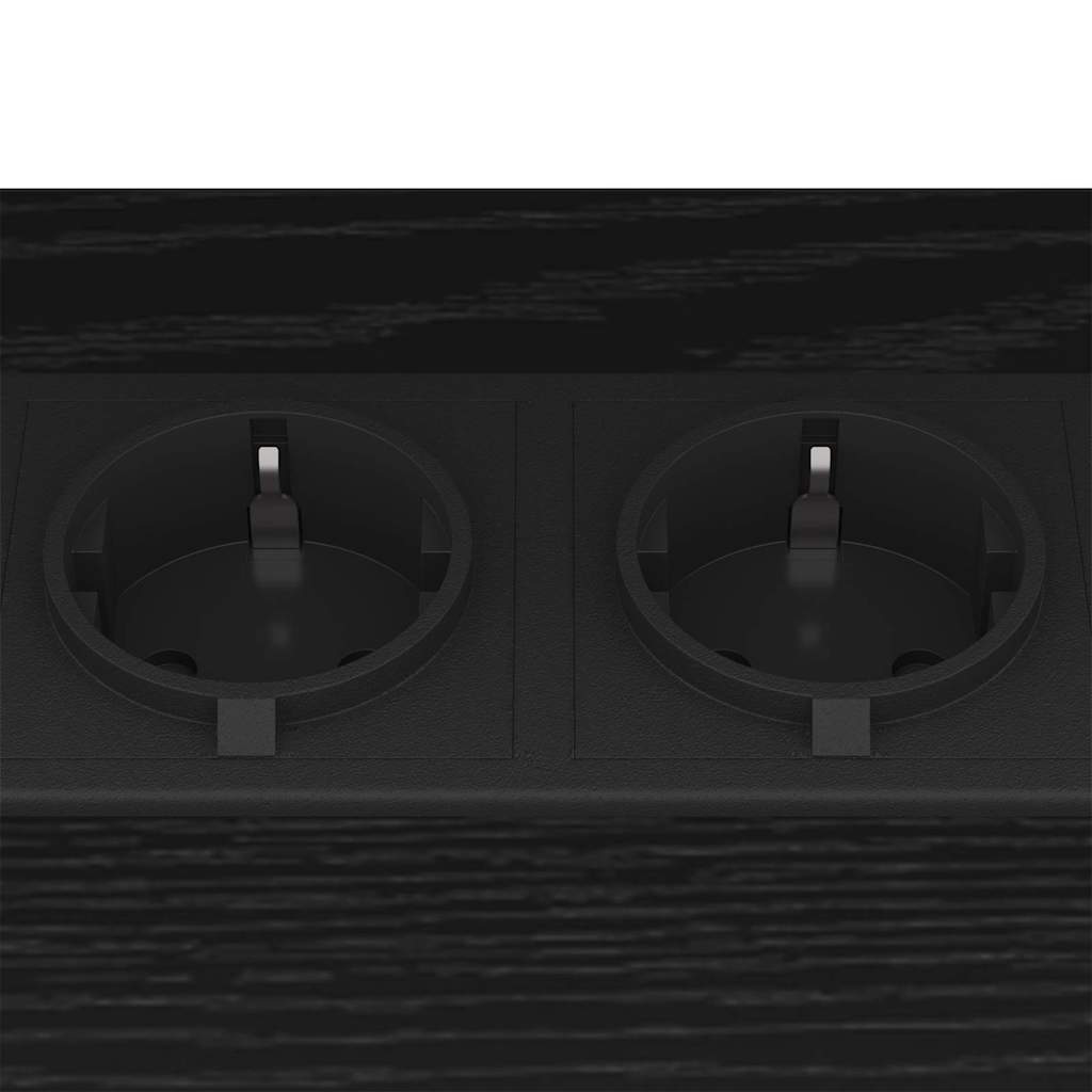 Bedside Table 2 pcs Black oak 38 x 30 x 48 cm Engineered wood