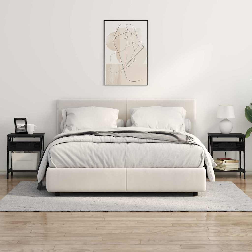 Bedside Table 2 pcs Black oak 38 x 30 x 48 cm Engineered wood