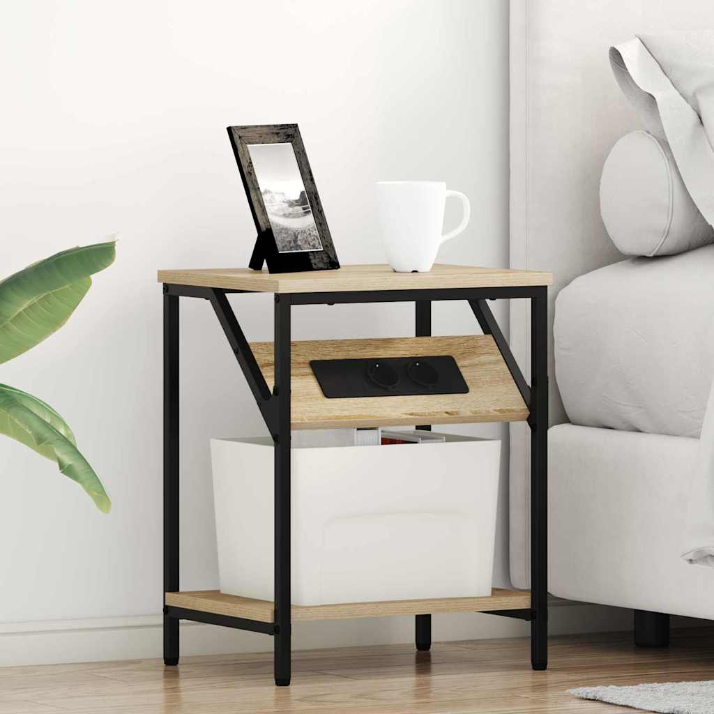 Bedside Table Sonoma oak 38 x 30 x 48 cm Engineered wood