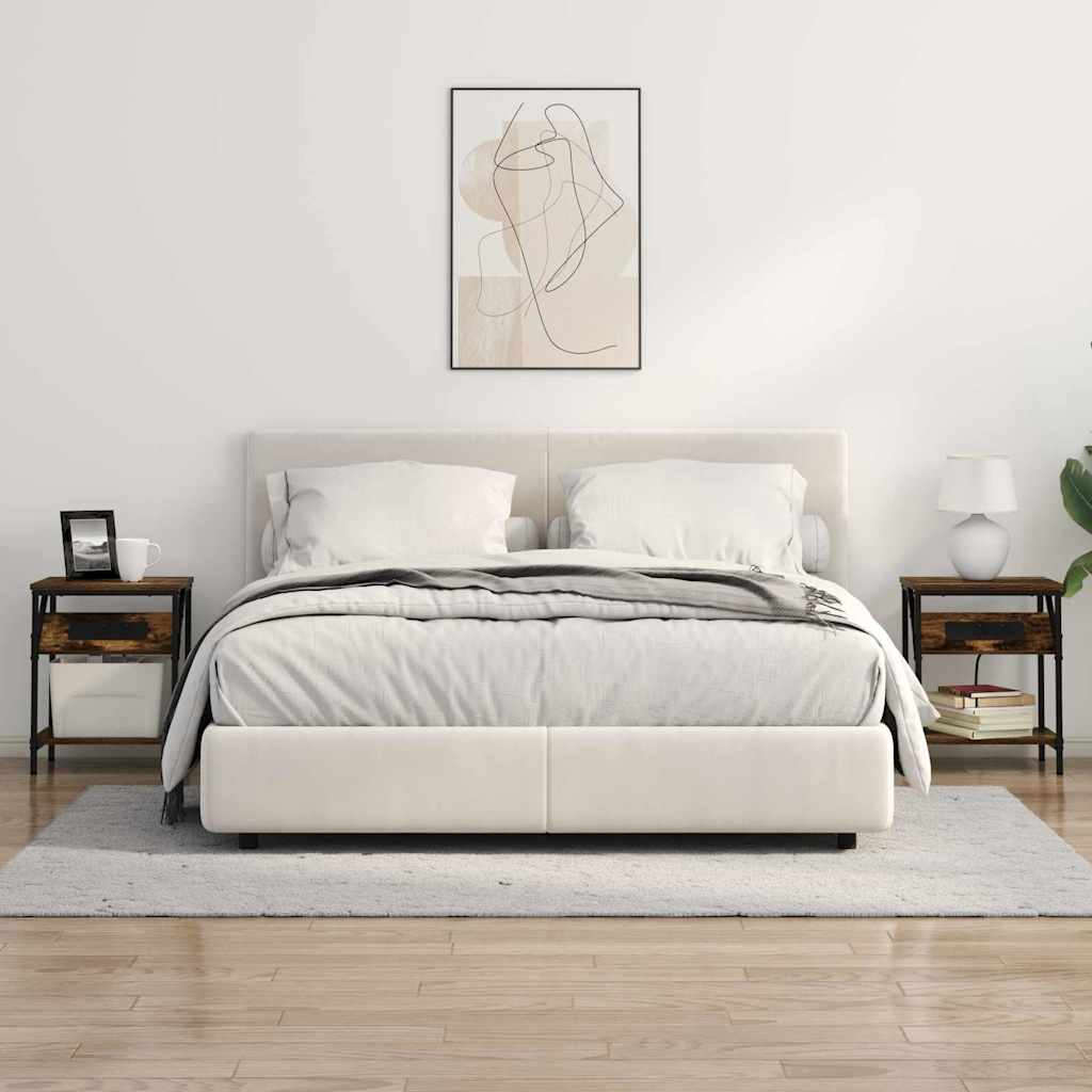 Bedside Table Smoked oak 38 x 30 x 48 cm Engineered wood