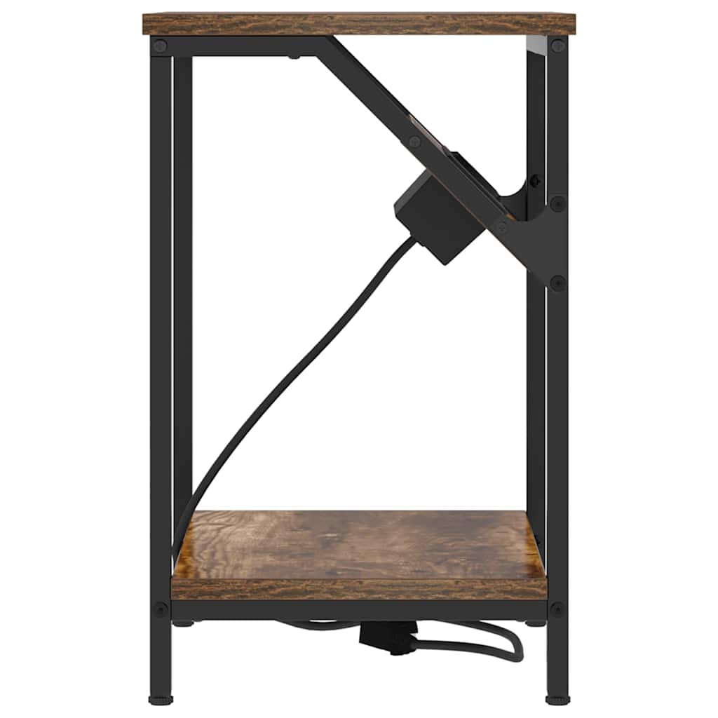 Bedside Table 2 pcs Smoked oak 38 x 30 x 48 cm Engineered wood