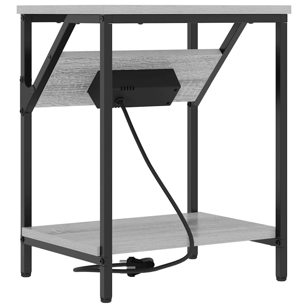 Bedside Table 2 pcs Grey sonoma 38 x 30 x 48 cm Engineered wood