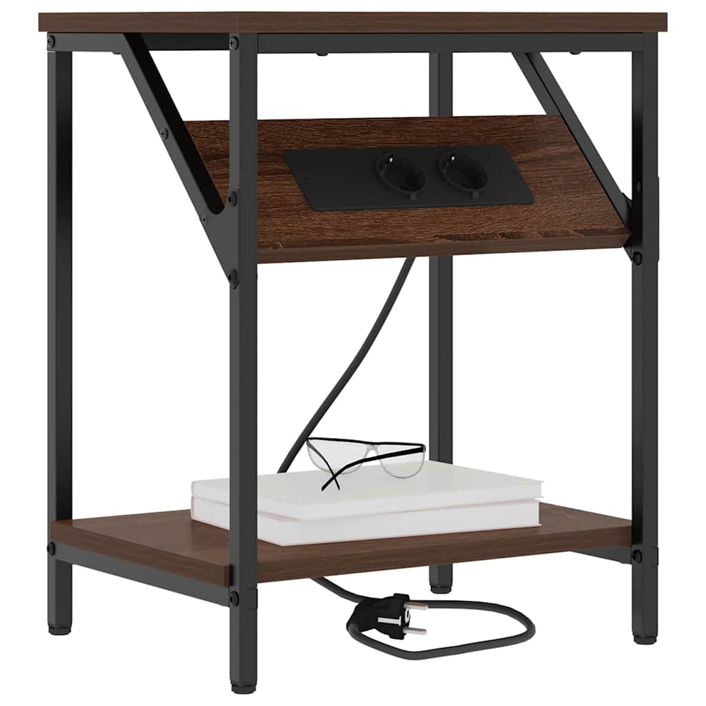 Bedside Table Brown oak 38 x 30 x 48 cm Engineered wood