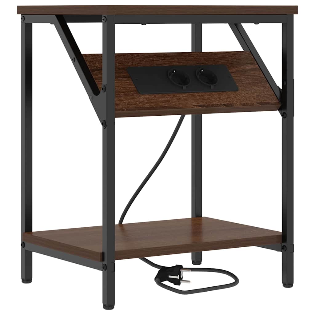 Bedside Table 2 pcs Brown oak 38 x 30 x 48 cm Engineered wood