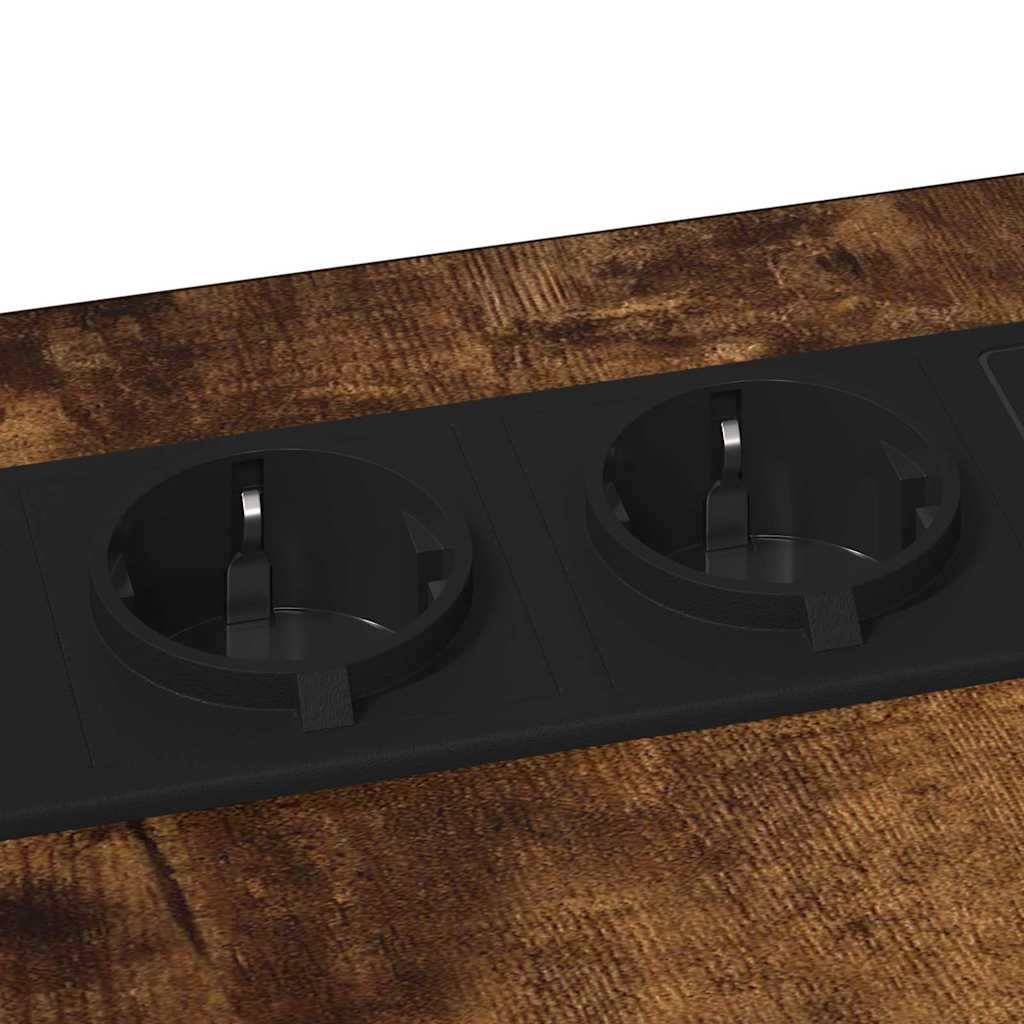 Bedside Table Smoked oak 41.5 x 26 x 60.5 cm Engineered wood