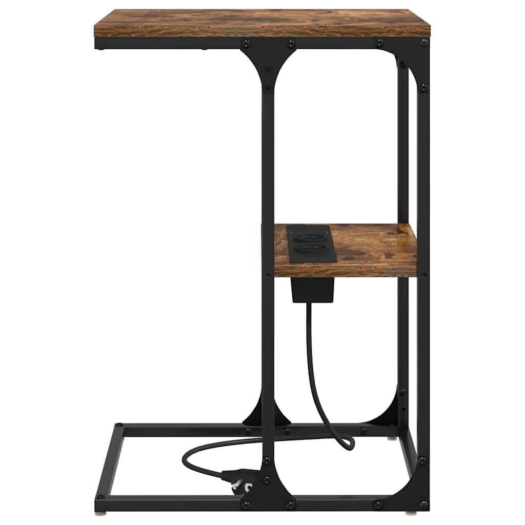 Bedside Table Smoked oak 41.5 x 26 x 60.5 cm Engineered wood